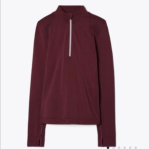 Tory Burch/Tory Sport 1/2 Zip Pullover SM Wine